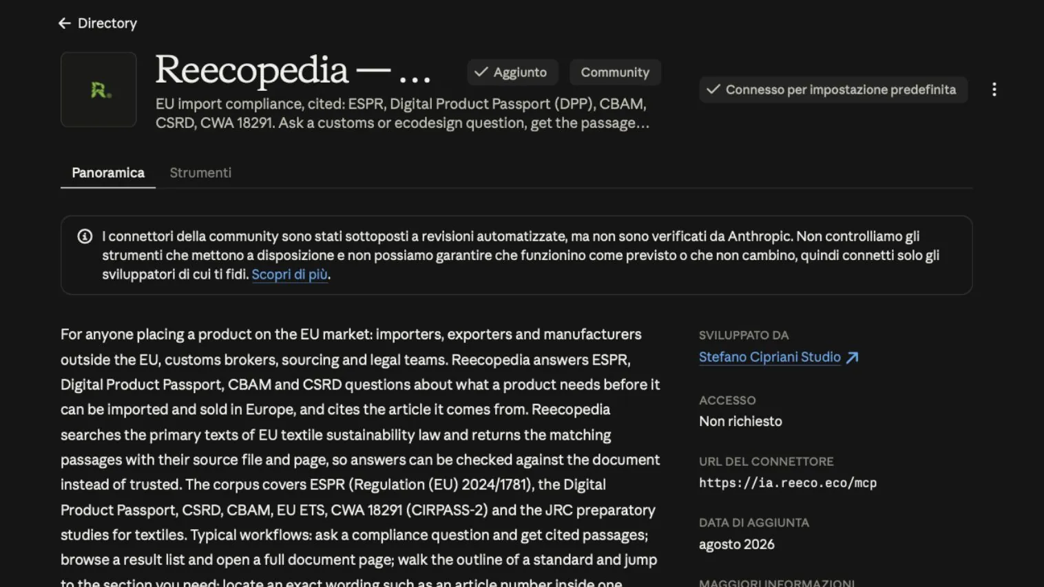 Công cụ Reecopedia của chúng tôi hiện cũng được liệt kê trong thư mục Anthropic